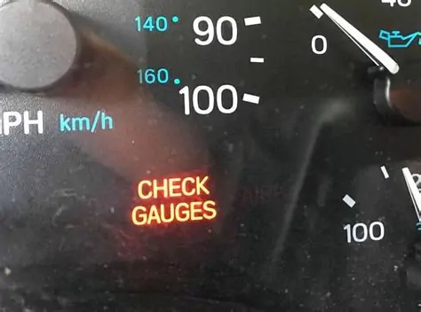 check gauges light comes on when i brake