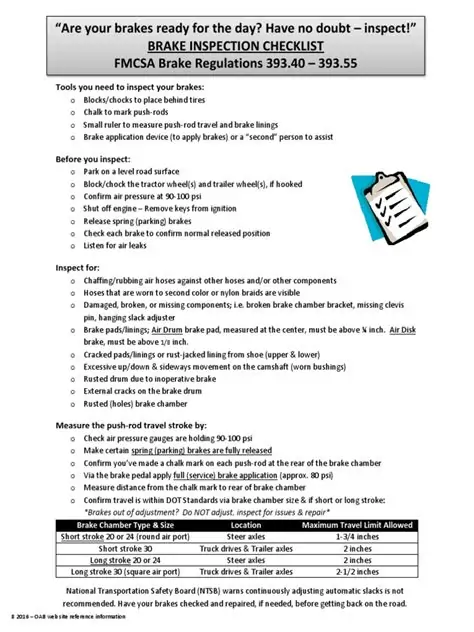 fmcsa brake check 2023